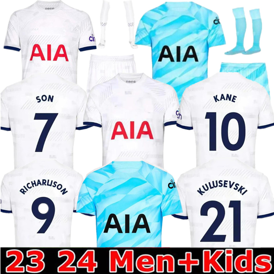 

New KANE SON 23 24 Soccer Jerseys KULUSEVSKI RICHARLISON PERISIC PEDRO PORRO 2023 2024 DANJUMA ROMERO Football kit shirt SPURS Men kids Jersey set unifomrs