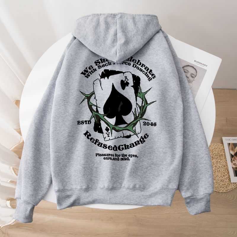 

2023 Fashion Zipper New Sweater Y2k Spades A Print Coat Long Sleeve Casual Wear Hoodie, White