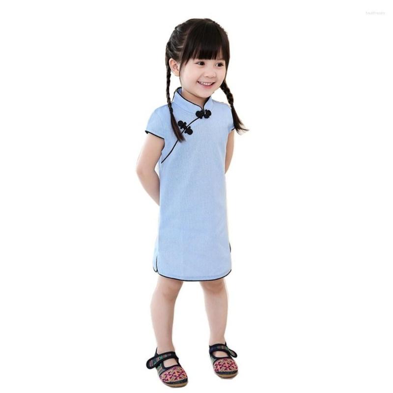 

Ethnic Clothing 2023 Chinese Style Dress Baby Girl Clothes Summer Vestidos Infantis