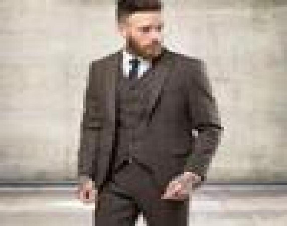 

Custom Tweed Wool Men Suits Winter Formal Skinny Wedding Tuxedos Gentle Modern Blazer 3 Piece Men SuitsJacket PantsVest4059113, Navy