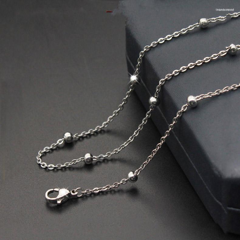 

Chains Fashion Simple Female Stainless Steel Necklace Between Beads Chain Titanium Sweater