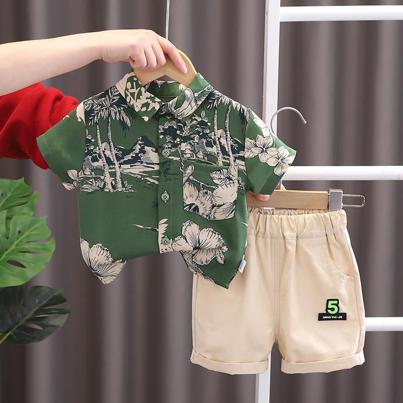 

Clothing Sets Summer Baby Boy Clothes 18 To 24 Months Casual Turn-down Collar Short Sleeve Shirts And Shorts Tracksuit For Kids Boys Outfit, Same as the picture