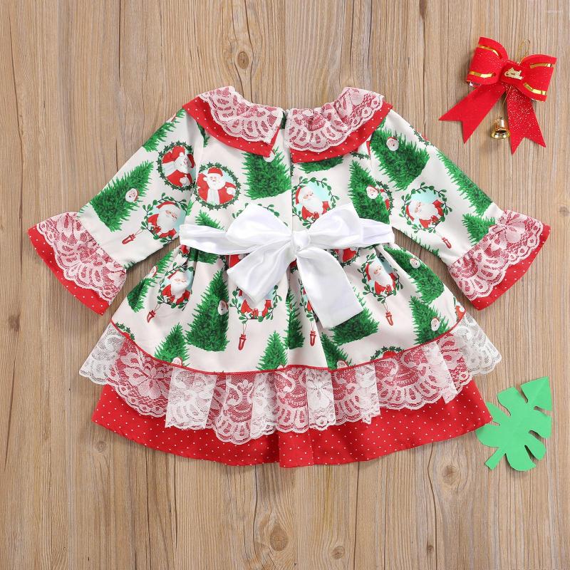 

Girl Dresses Kids Layered Dress Girls Santa Claus Print Round Neck Long Sleeve Gwon For Spring Summer Frock 1-6 Years 2023 Fashion, Picture shown