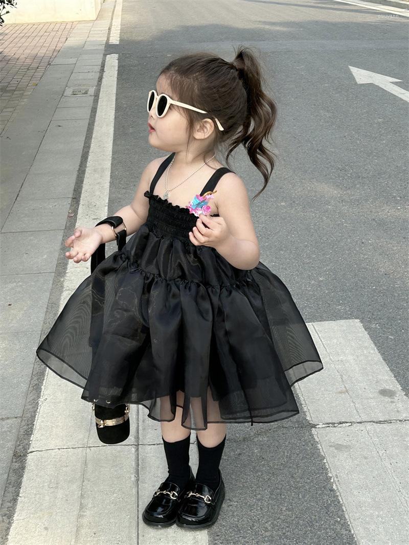 

Girl Dresses 2023 Summer Kids Clothing Korean Style Suspender Fluffy Gauze Skirt Fashion Princess BoutiqueClothing