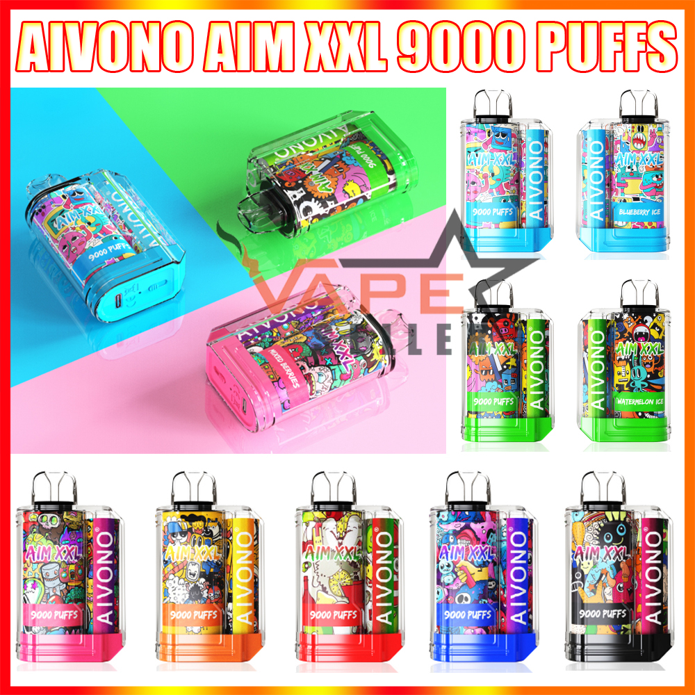 

Original AIVONO AIM XXL 9000 Puffs Disposable Vape Pen E Cigarette With 19ml E Liquid 650mAh Rechargeable Battery Crystal Bar Vapes VS Orion Bars BOU Vozol Alien