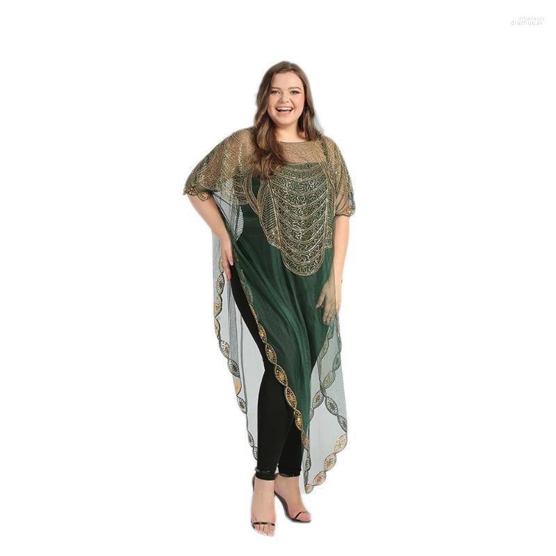 

Ethnic Clothing Style African Dashiki Women's Abaya Stylish Gauze Embroidery Lace Loose Dresses For Lady Free Size