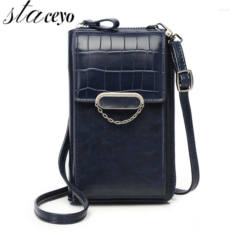 

Shoulder Bags Trend Women's Phone Bag Ladies Mobile Messenger Wallet Leather Card Holder Crossbody Purse For Female 1PC, Apricot