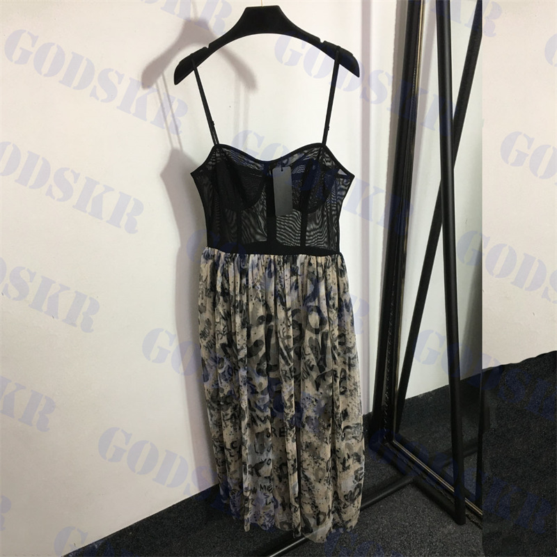 

Womens Dress Designer Mesh Skirts Bra Slip Dresses Letter Print Skirt Clothing Two Colors, 20234230-apricot