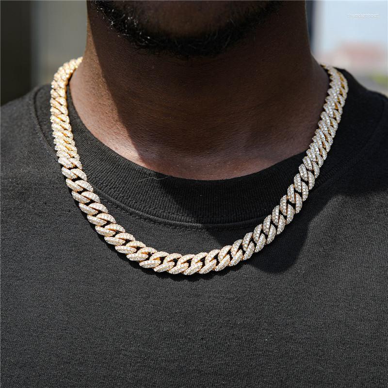 

Chains 10MM Cuban Chain Necklace With Box Clasp Gold Plated Micro Pave Iced Out Cubic Zirconia Hip Hop Fashion Jewelry