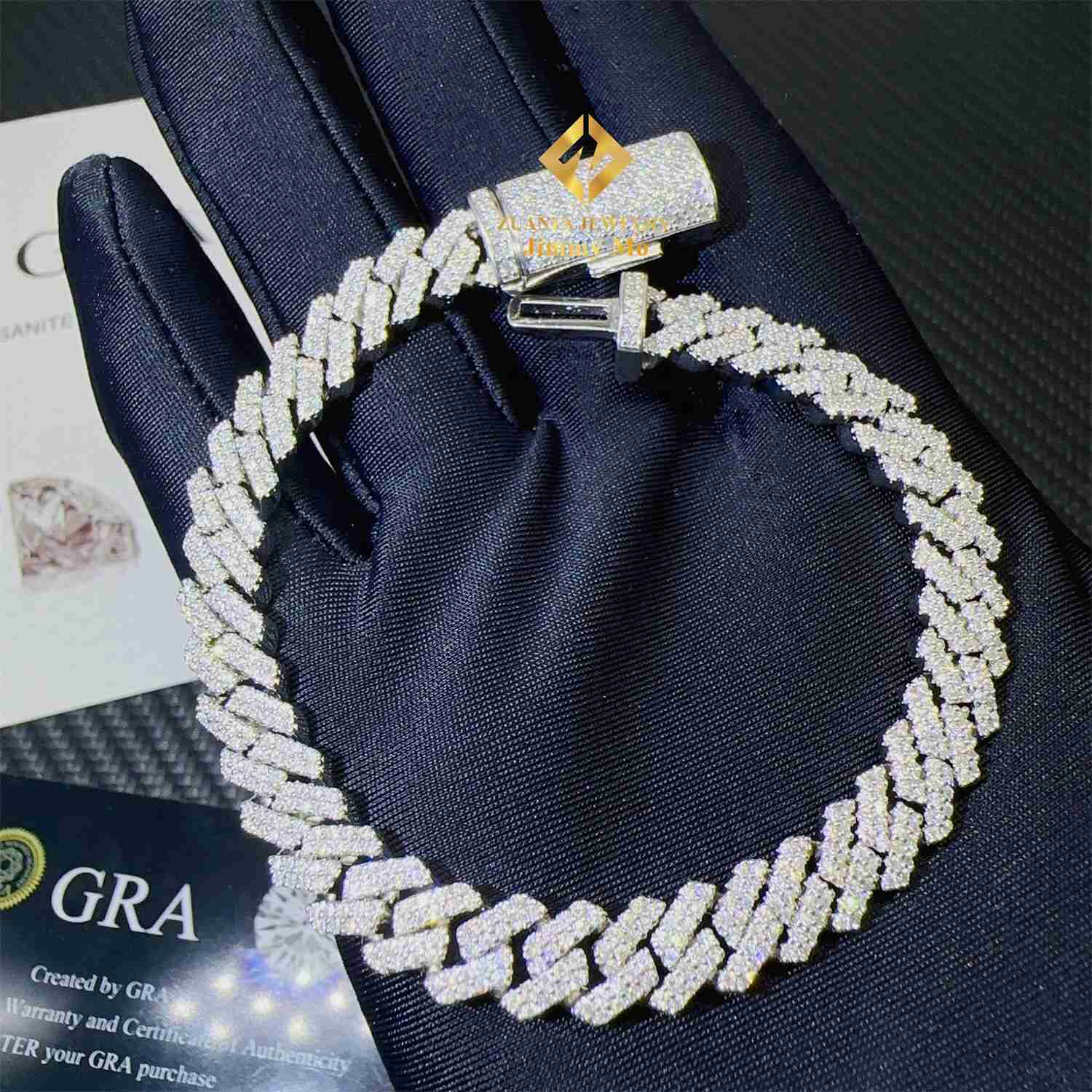 

Gra Certificates Pass Diamond Tester 8mm Two Row Pass Diamond Tester Iced Out Hip Hop Vvs1 Moissanite Cuban Chain Bracelet