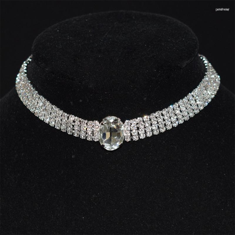 

Choker Necklaces Classic Sexy Club Crystal Jewelry Fashion Luxury Clavicle Chain Layered Full Drill Necklace For Women