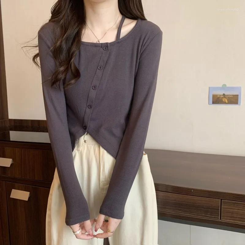 

Women' Sweaters Yasuk Spring Summer Fashion Women' Casual Pullover Banding Soft Slim Tees Knitted Gentle Warm Sweater Tops Button, White