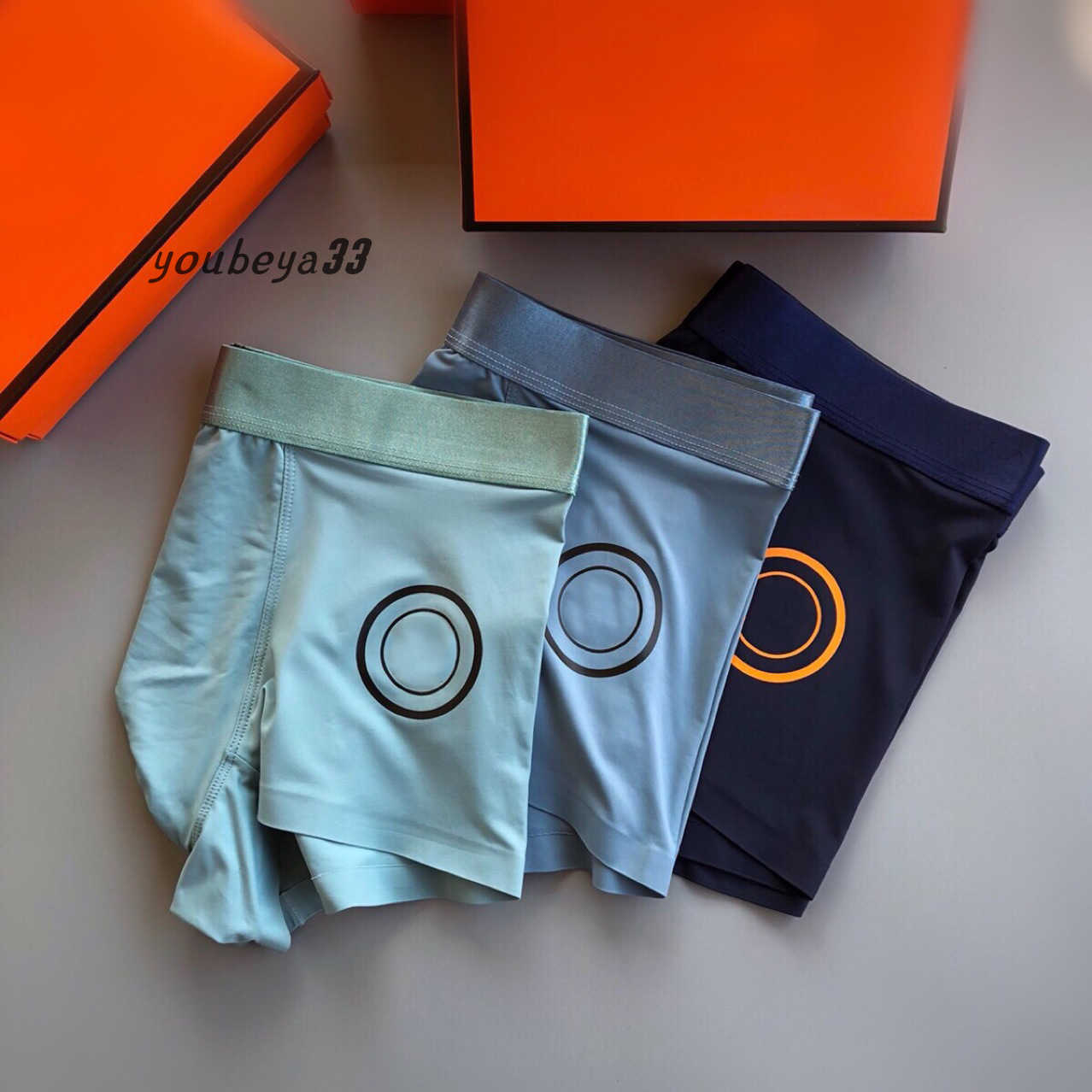 

Mens New Underwear Fashion Letters Pattern with Circle Boys Hiphop Boxers 3 Pieces Boxed Boys Underpants Active New Clothes, Mix
