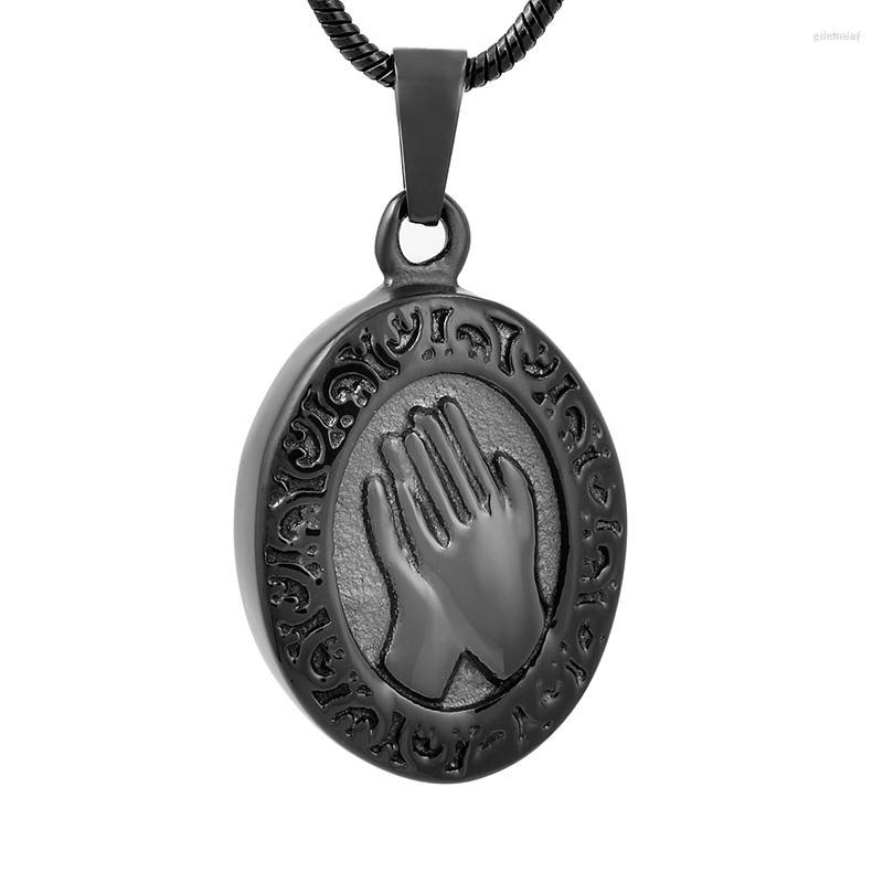 

Chains IJD9762 Round Stainless Steel Praying Hands Cremation Ashes Jewelry Urn Necklace For Unisex-Adult With Free Plastic Funnel