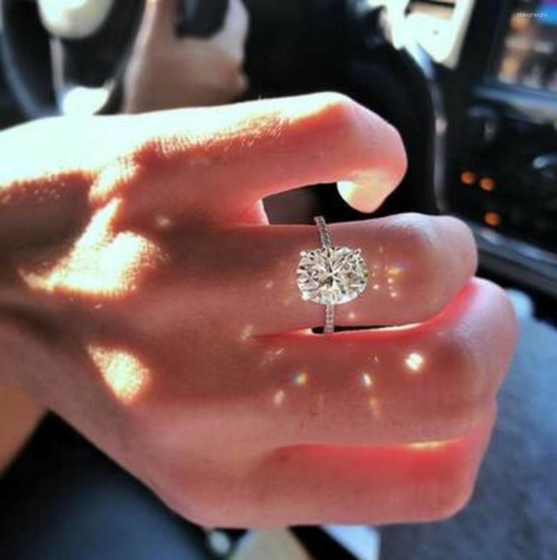 

Cluster Rings Arrivals S925 Sterling Silver Ring Big Oval For Women Wedding Engagement Finger Jewelry Personalized