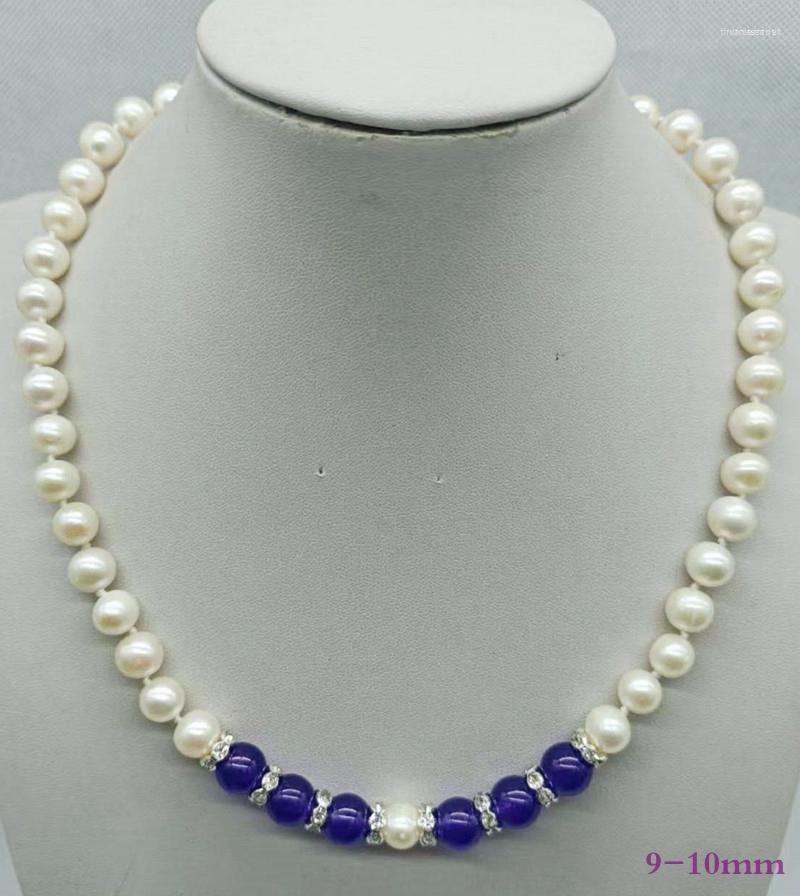 

Chains Pretty 9-10mm White Freshwater Cultured Pearl&10mm Purple Amethyst Round Beads Necklace 18 Inch Fashion Woman Jewelry Gifts 2023