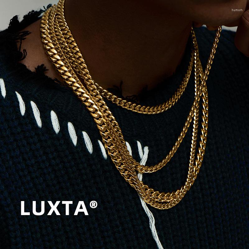 

Chains 6mm/8mm/10mm/12mm/14mm Gold Stainless Steel Curb Cuban Link Chain Hiphop 18K Plated Necklace For Men Women Long Size