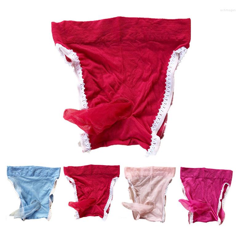 

Underpants 2023 Briefs Men Thin & Transparent Underwear Thong Lace JJ Sleeve Panties Jockstrap Gay, Black