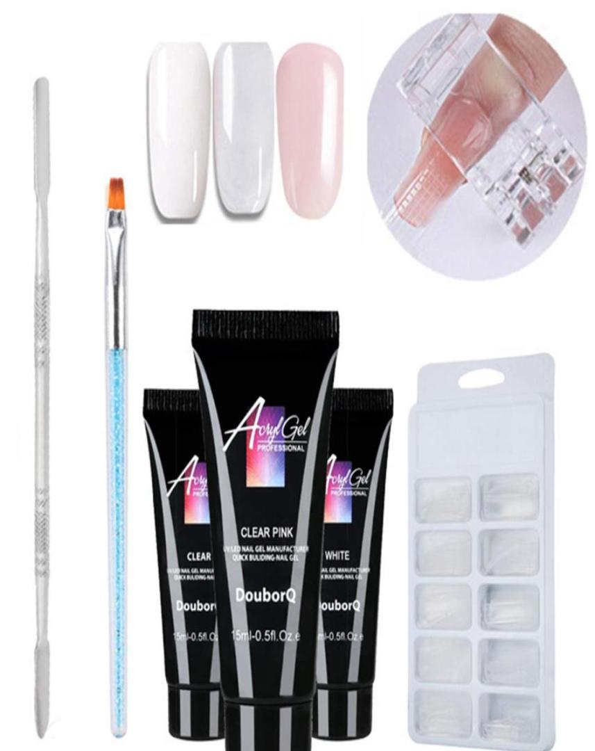 

5pcs Poly Gel Kit Semi Permanent Quick Extension Easy Apply Crystal Jelly Manicure Nail Art Salon Acrylic Builder DIY UV Varnish g7111405