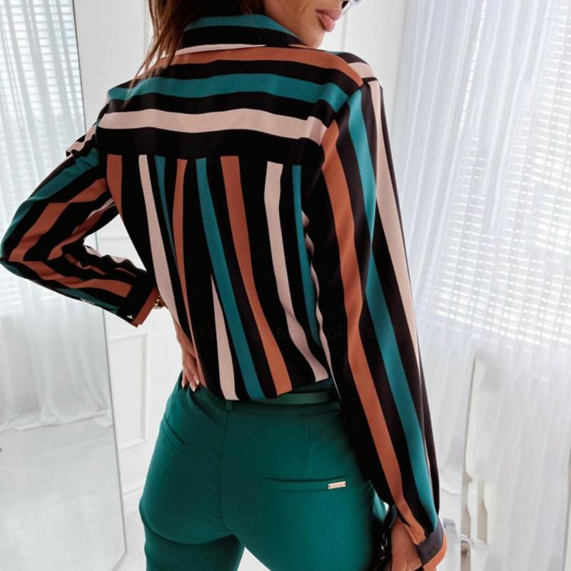 

Women' Blouses Chic Spring Blouse Lapel Wear-resistant Women Fall Shirt Zebra Print Soft Ladies, Green