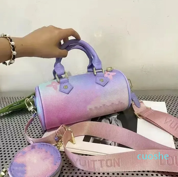 

Women's Shoulder Bag gradient colorway graphic oversize motif Printed Coin bag, Plum