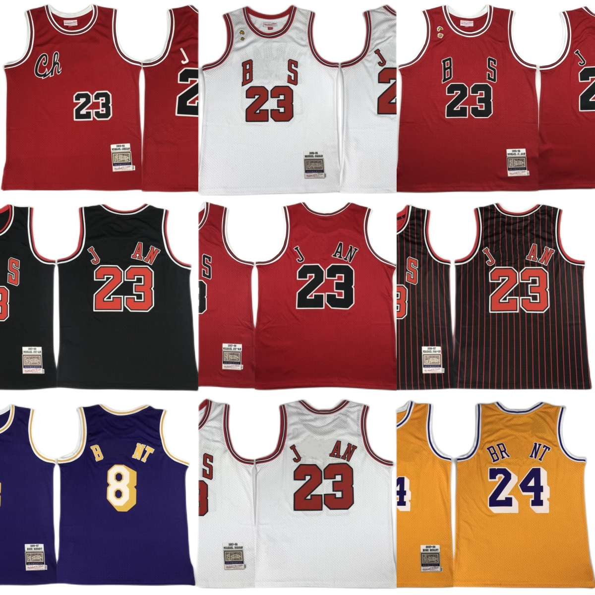 

Authentic Stitched Player Version Mitchell and Ness Basketball Jersey Yellow 60th 2007-08 Jerseys 1997-98 White 1995-96 Red Champion Black Stripe 1996-97, Authentic player 1997-98