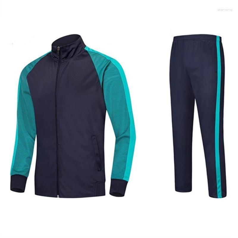 

Running Sets Adult Kids Jacket Fashion Football Training Kits Jogging Pants Men Outdoors Sports Suit Tracksuit, White