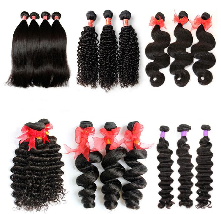 

8A Brazilian Virgin Human Hair Weaves Bundles Peruvian Malaysian Indian Cambodian Body Wave Straight Loose Deep Kinky Curly Mink R7095146, Ombre color