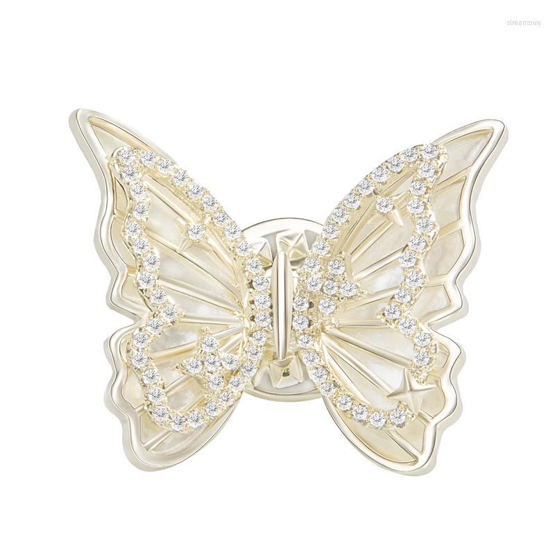 

Brooches YYSUNNY Luxury Gold Plated Zircon Butterfly Brooch Pin For Women Fashion Charm Ladies Banquet Jewelry Clothing Accessories Gift