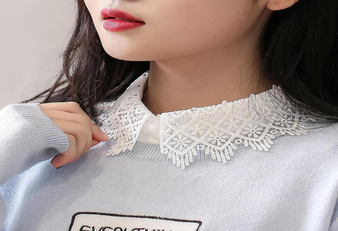 

Bow Ties Female Shirt Fake Collars Vintage Detachable Collar False Lapel Blouse Top Tie Sweater Clothese AccessoriesBow1278162