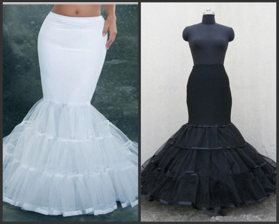 

2019 White Fishtail Mermaid Bridal Accessories Petticoats Wedding Dress White Black Bridal Petticoat Slips Accessories Underskirt7000268