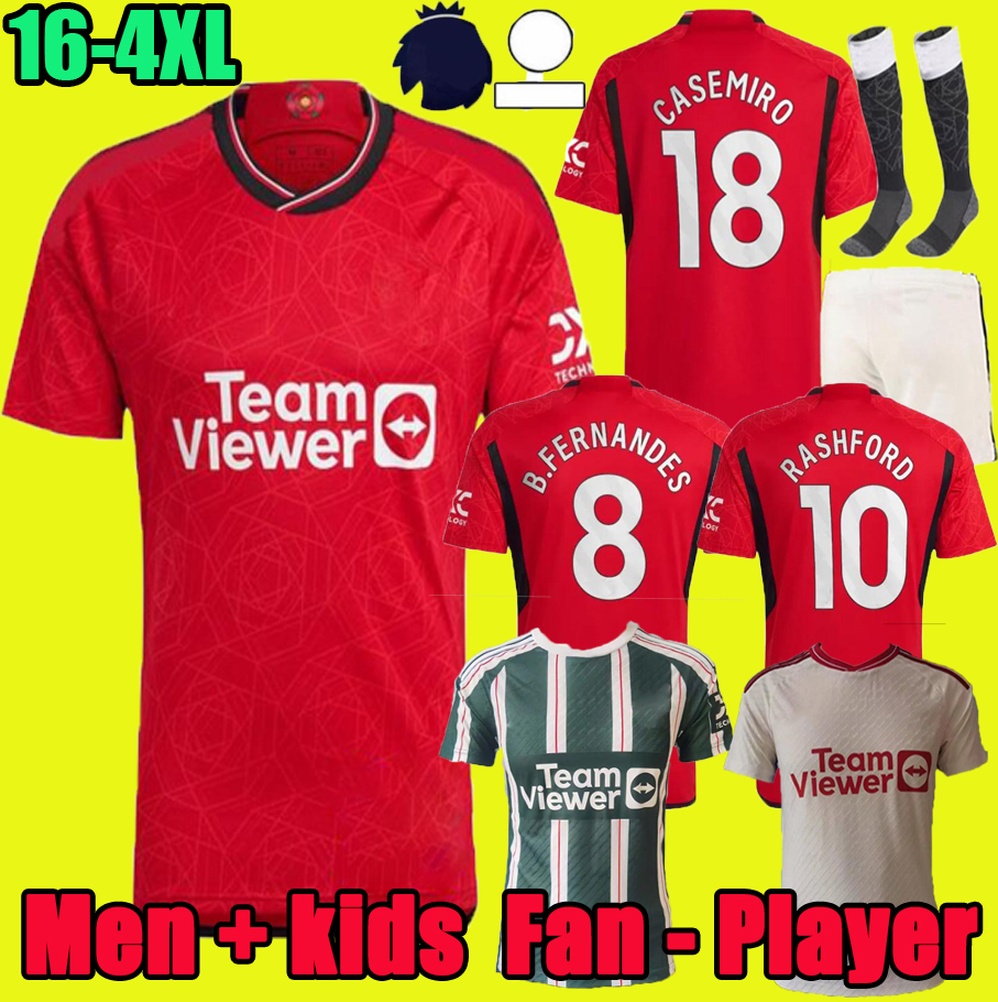 

22 23 24 SANCHO soccer jerseys BRUNO FERNANDES RASHFORD football shirt 2023 2024 men kids KIT MANS UTDS MARTINEZ CASEMIRO ANTONY MANCHESTERS Garnacho Fans Player, Home