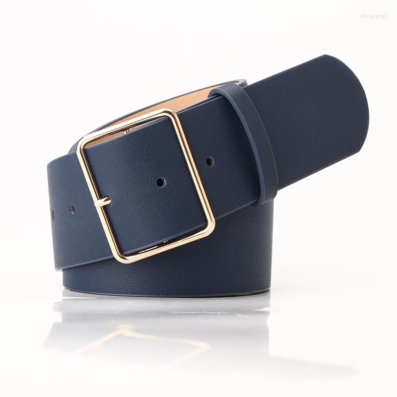 

Belts 2023 PU Leather Belt For Women Square Buckle Pin Jeans Black Chic Ladies Vintage Strap Female Waistband