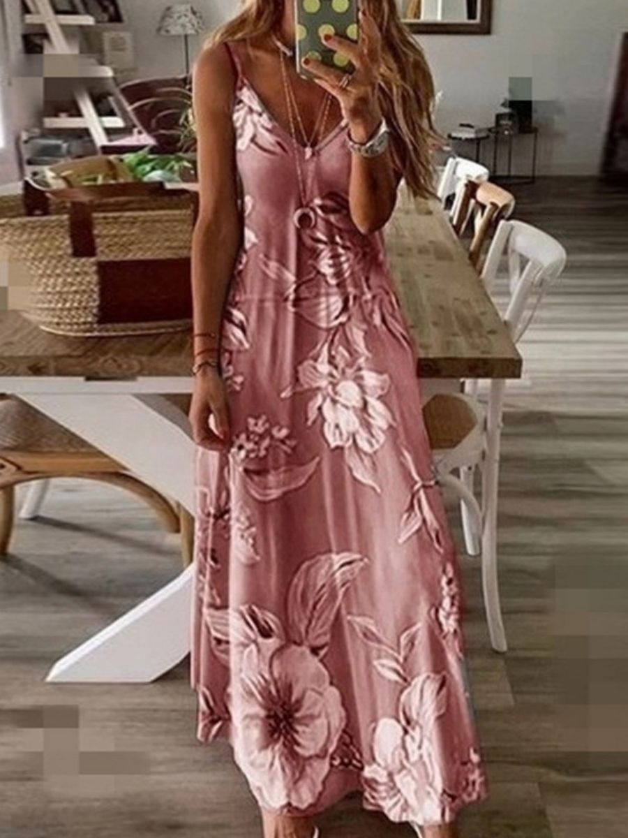 

Basic Casual Dresses Womens Summer Printing dress Slim and slim floral Slip 230627, Style6