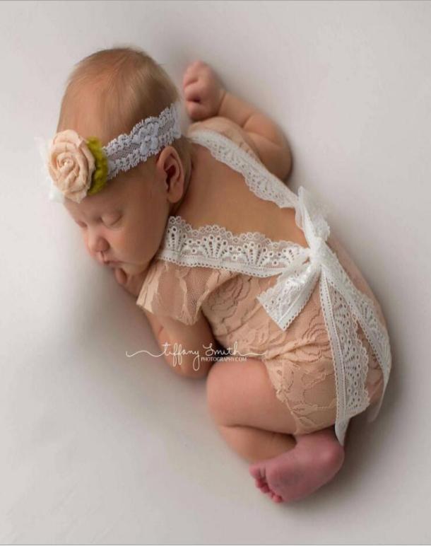 

Fashion  Baby Lace Romper Girls kids Cute Summer petti Rompers Jumpsuits Infant Toddler Po Clothing Soft Bodysuits 03M 3598577, Beige