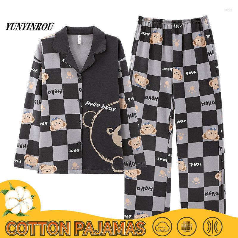 

Women's Sleepwear Spring Cotton Elegant Women Pajama Sets Pyjamas Young Couple Female Loungewear Pijama Mujer Lover Homewear Fashion, W1