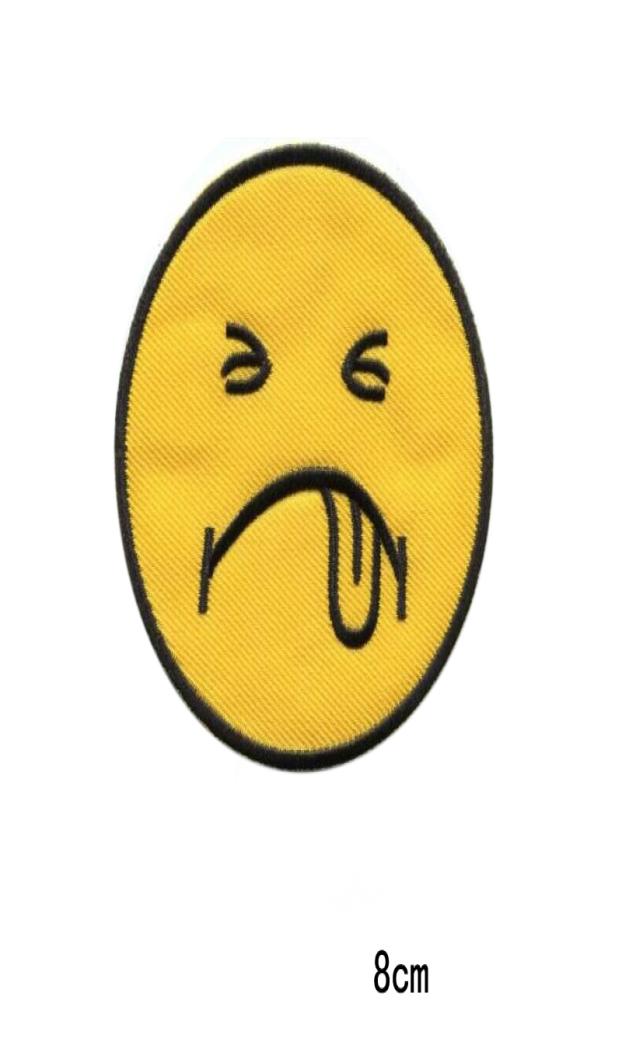 

Exquisite computer embroidery Sick smiley face punk biker retro embroidered applique ironon patch8186053, Multi-color