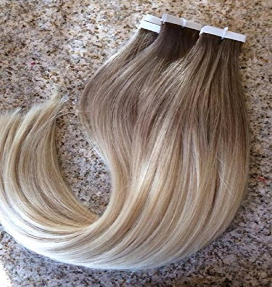 

Ombre 6613 16 24 inch Glue Skin Weft PU Tape in Human Hair Extensions Brazilian REMY Hair To USA3774775, Ombre color