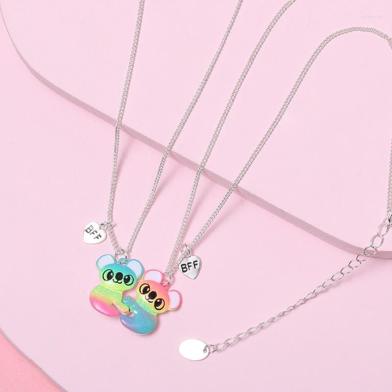 

Pendant Necklaces Cute Colorful Raccoon Shape Chain Friends Necklace BFF Friendship Children's Jewelry Gift For GirlsPendant Gord22