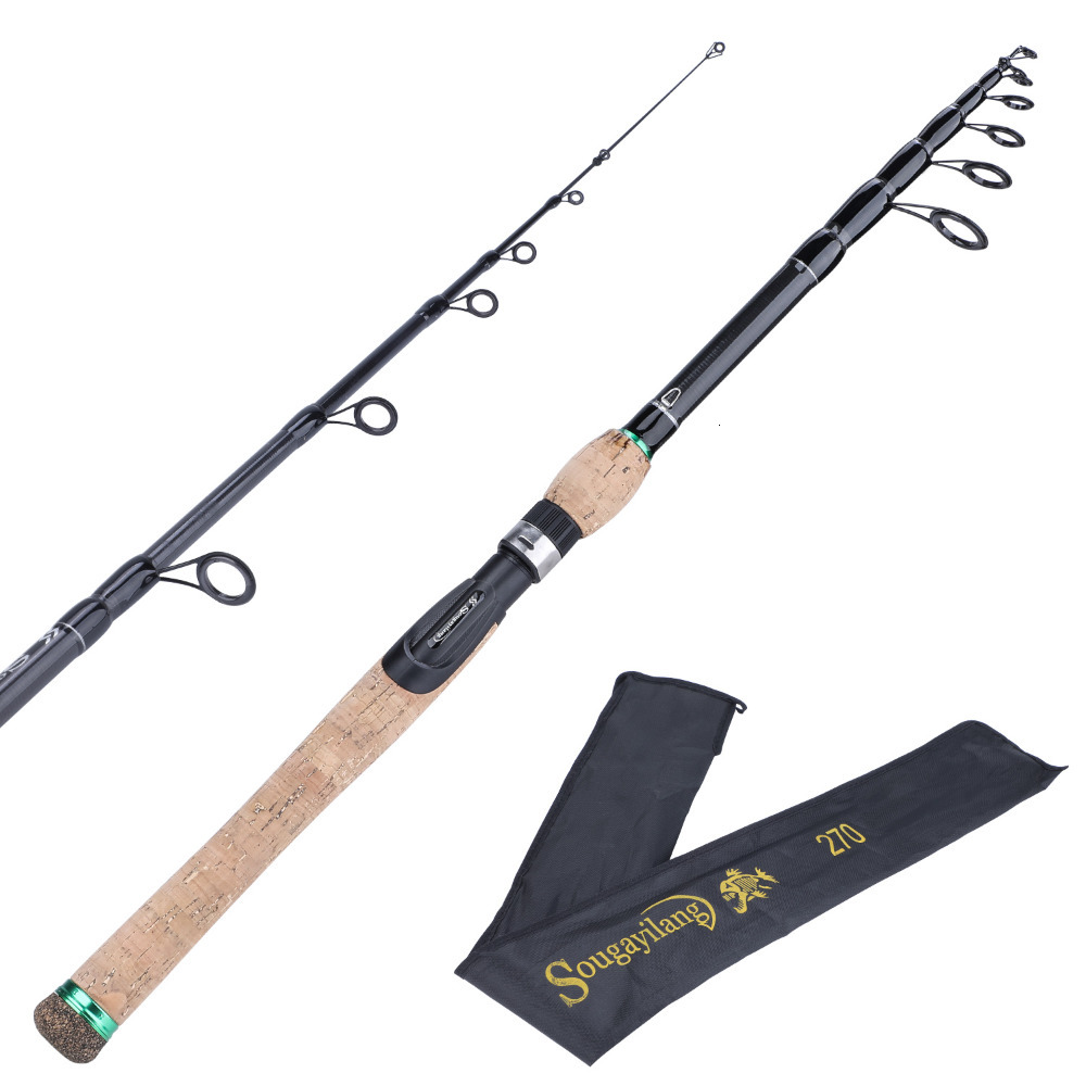

Spinning Rods Sougayilang Telescopic Lure Rod 1.8M 2.1M 2.4M 2.7M Carbon Fiber Cork Wood Handle Spinning Rod Fishing Pole Tackle 230627