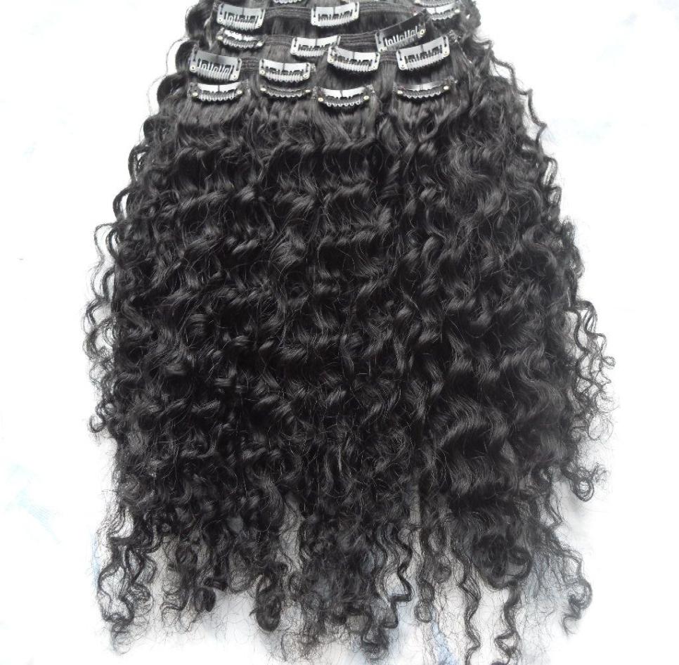 

new arrival malaysia virgin afro kinky curly hair weft clip in kinky curly jet black 1 color human extensions6881800