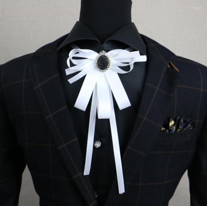 

Bow Ties Elegant Men Women Wedding Party Neck Collar Shirt Tie Cravat Handmade British Butterfly Rhinestone Married Ribbon Bowtie7795837