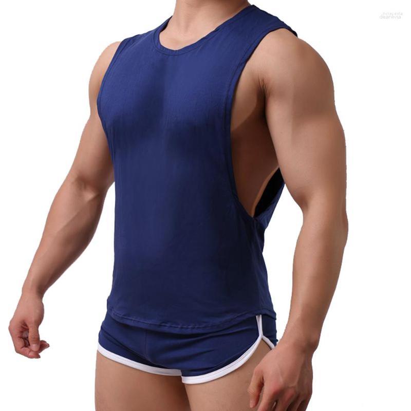 

Men's Sleepwear Men's Men's Cut Off Sleeveless Shirt Gyms Stringer Vest Blank Workout Muscle Tees Bodybuilding Tank Top Fitness, Black