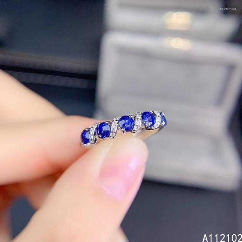 

Cluster Rings KJJEAXCMY Fine Jewelry 925 Sterling Silver Inlaid Natural Sapphire Girl Elegant Simple Chinese Style Ring Support Test