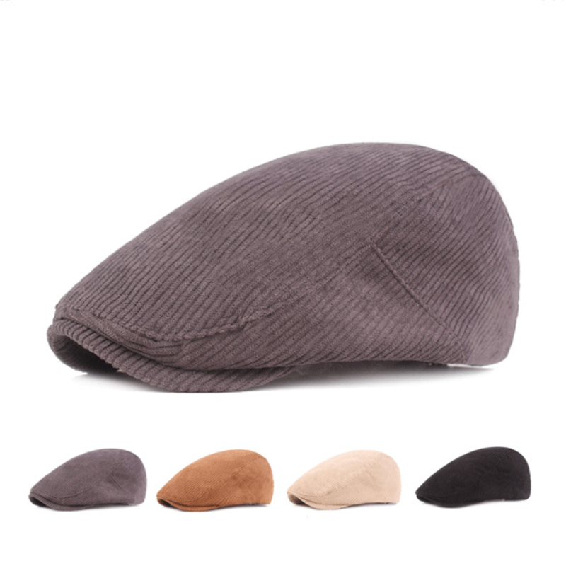 

Corduroy Beret Men's Autumn and Winter Models Monochrome Peaked Cap Warm Youth Cap Casual Fashion Forward Cap Women's Cap