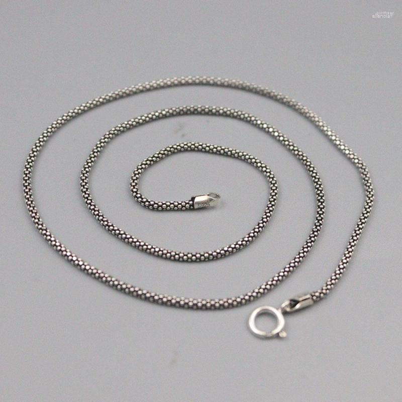 

Chains Fine Pure S925 Sterling Silver Chain Men 1.8mm Popcorn Link Necklace 16inch