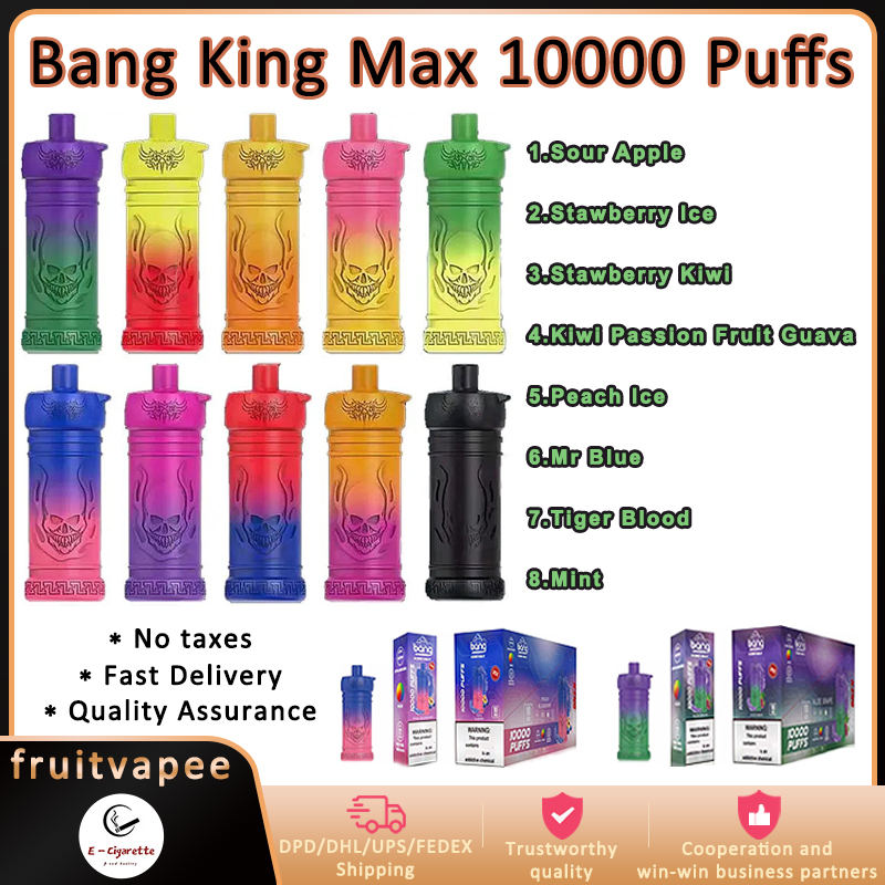 

Original BANG KING MAX 10000 Puffs Disposable Cigarette Vape Device 650mah Rechargeable battery 20ml Mesh Coil Electronic Cigarettes 0% 2% 3% 5% VS 10K