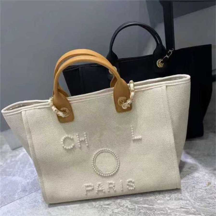 

Luxury Women's Hand Canvas Beach Bag Tote Handbags Classic Large Backpacks Capacity Small Chain Packs Big Crossbody 9CS6 factory store usa sale XOLR, Beige