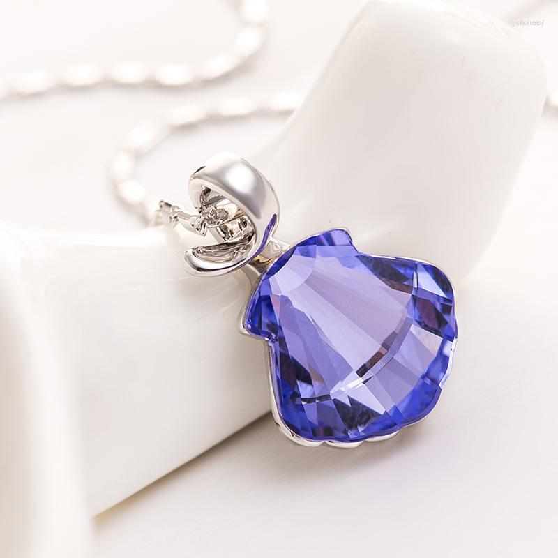 

Pendant Necklaces NL-00242 Authentic Austrian Crystal Jewelry Heavy Metal Free Amethyst Shell Necklace For Women Birthday Gift Neckless