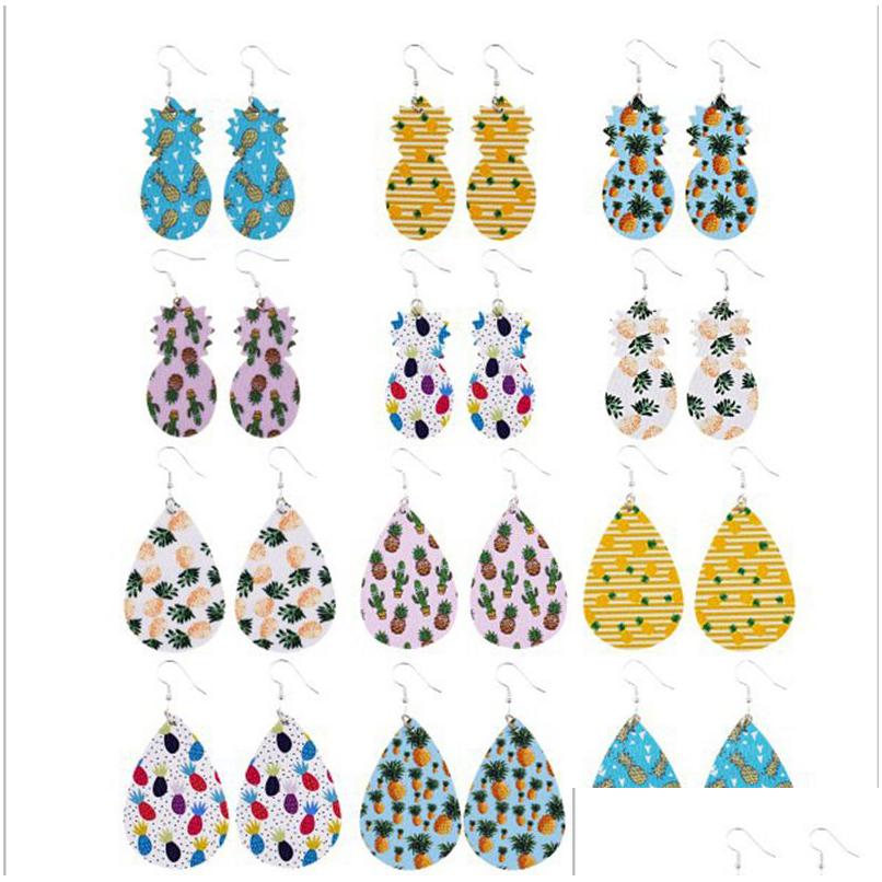 

Charm Minimalist Pu Leather Fruit Earrings - Lightweight Chic Pineapple Water Drop Design For Womens Summer Fashion Delivery Jewelry Dhlqr